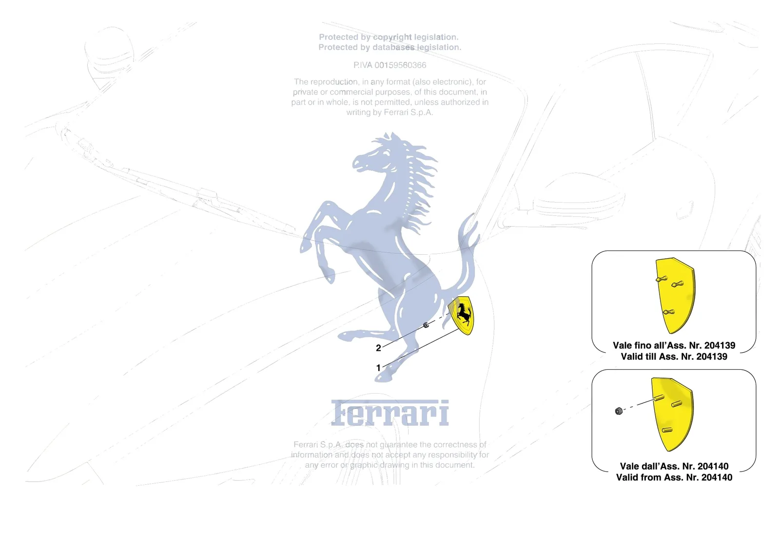 Ferrari Roma [VEHICLE TRIM] - E.58 - BADGES exploded diagram