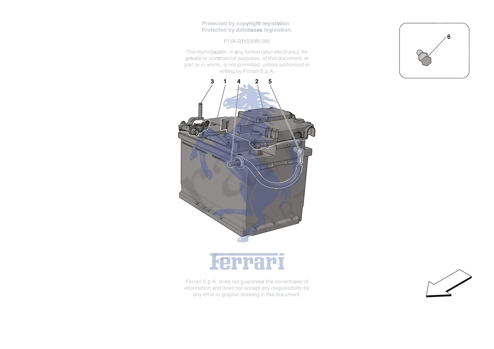 Ferrari Roma [ELECTRICAL SYSTEM] - F.1 - BATTERIES exploded diagram