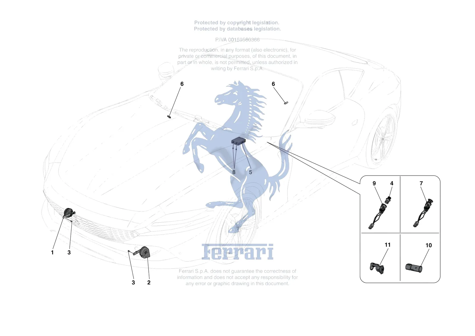 Ferrari Roma [ELECTRICAL SYSTEM] - F.5 - OTHER ELECTRICAL DEVICES exploded diagram
