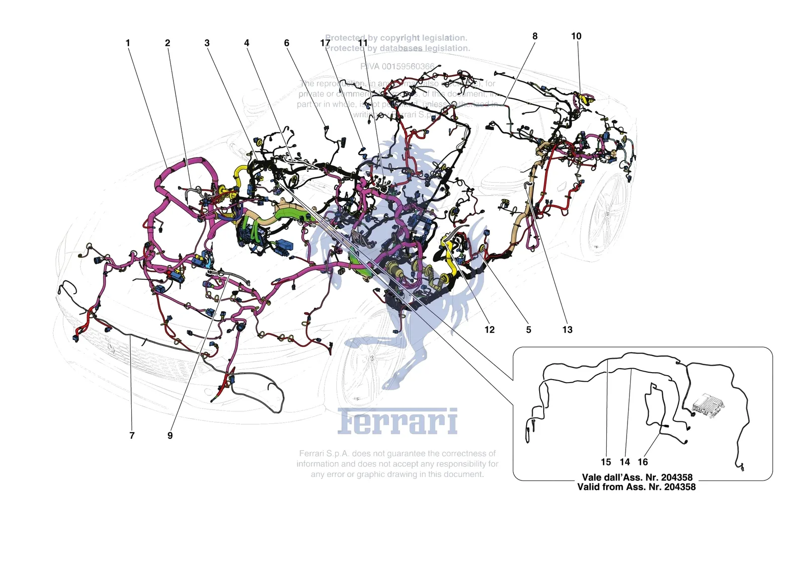 Ferrari Roma [ELECTRICAL SYSTEM] - F.7 - LOW VOLTAGE WIRING HARNESSES exploded diagram
