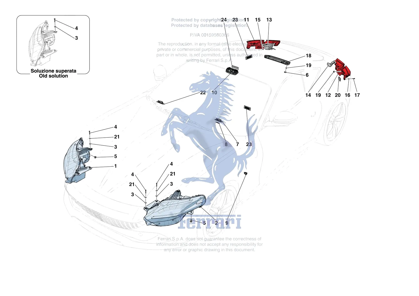 Ferrari Roma [ELECTRICAL SYSTEM] - F.9 - LIGHTING SYSTEMS exploded diagram