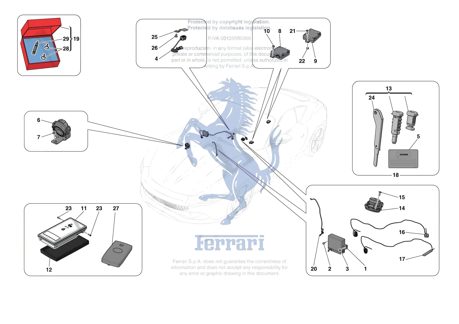 Ferrari Roma [ELECTRICAL SYSTEM] - F.11 - ANTI-THEFT SYSTEM exploded diagram