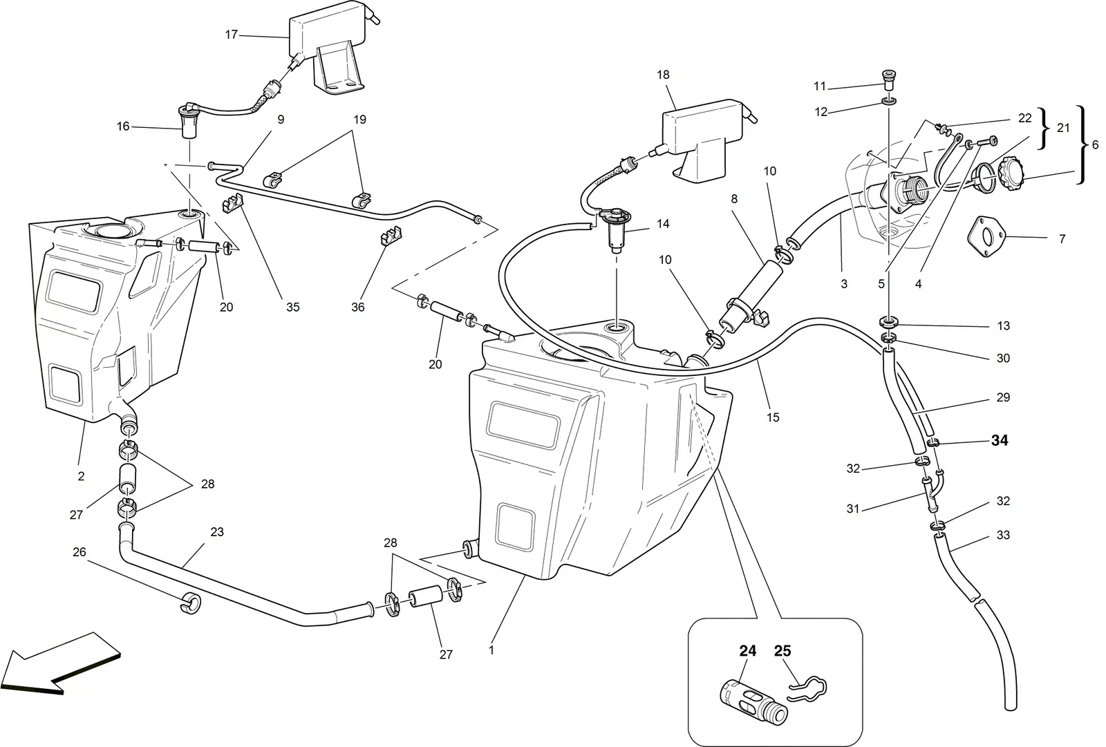 Fuel Tanks And Filler Neck -Applicable For Spider 16M-
