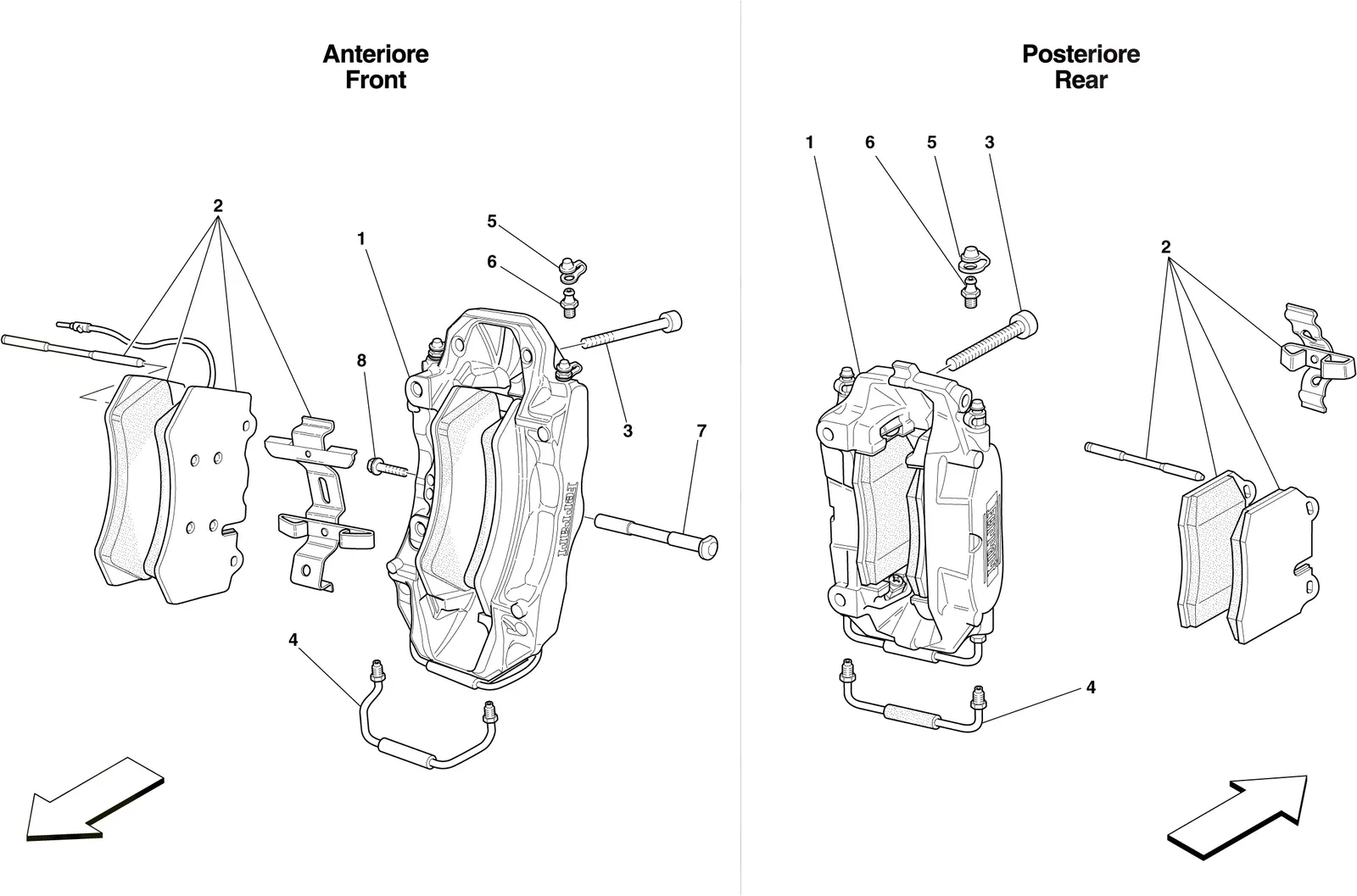 Front And Rear Brake Callipers