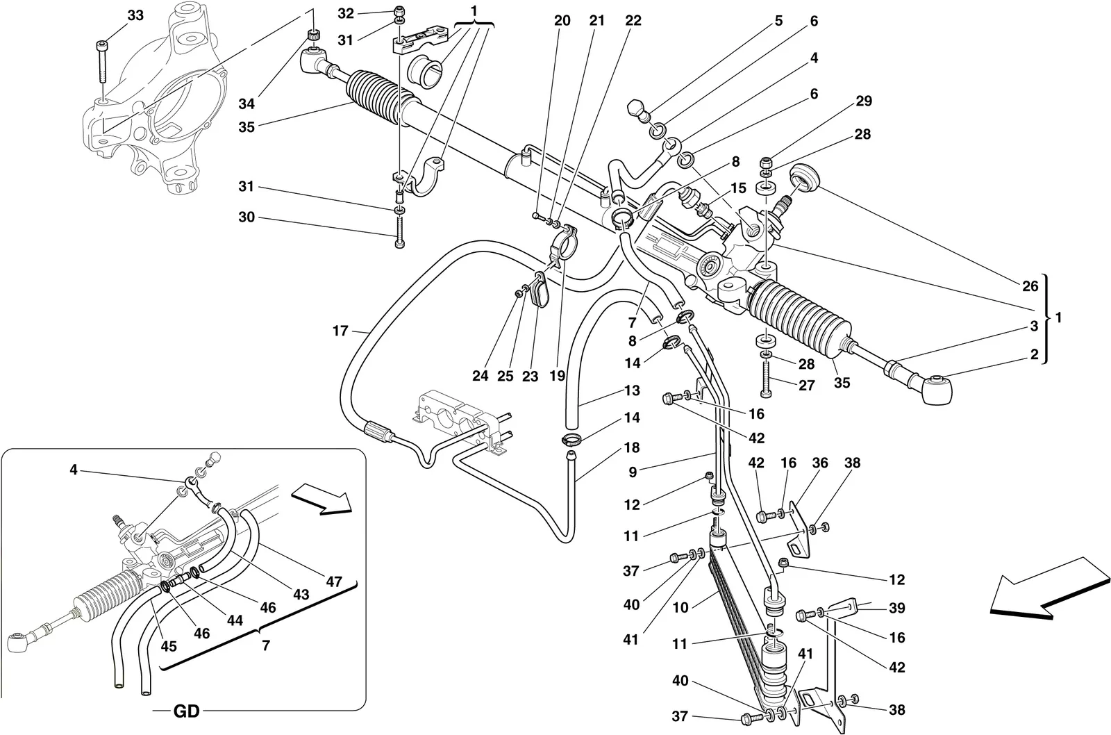 Hydraulic Power Steering Box And Serpentine Coil