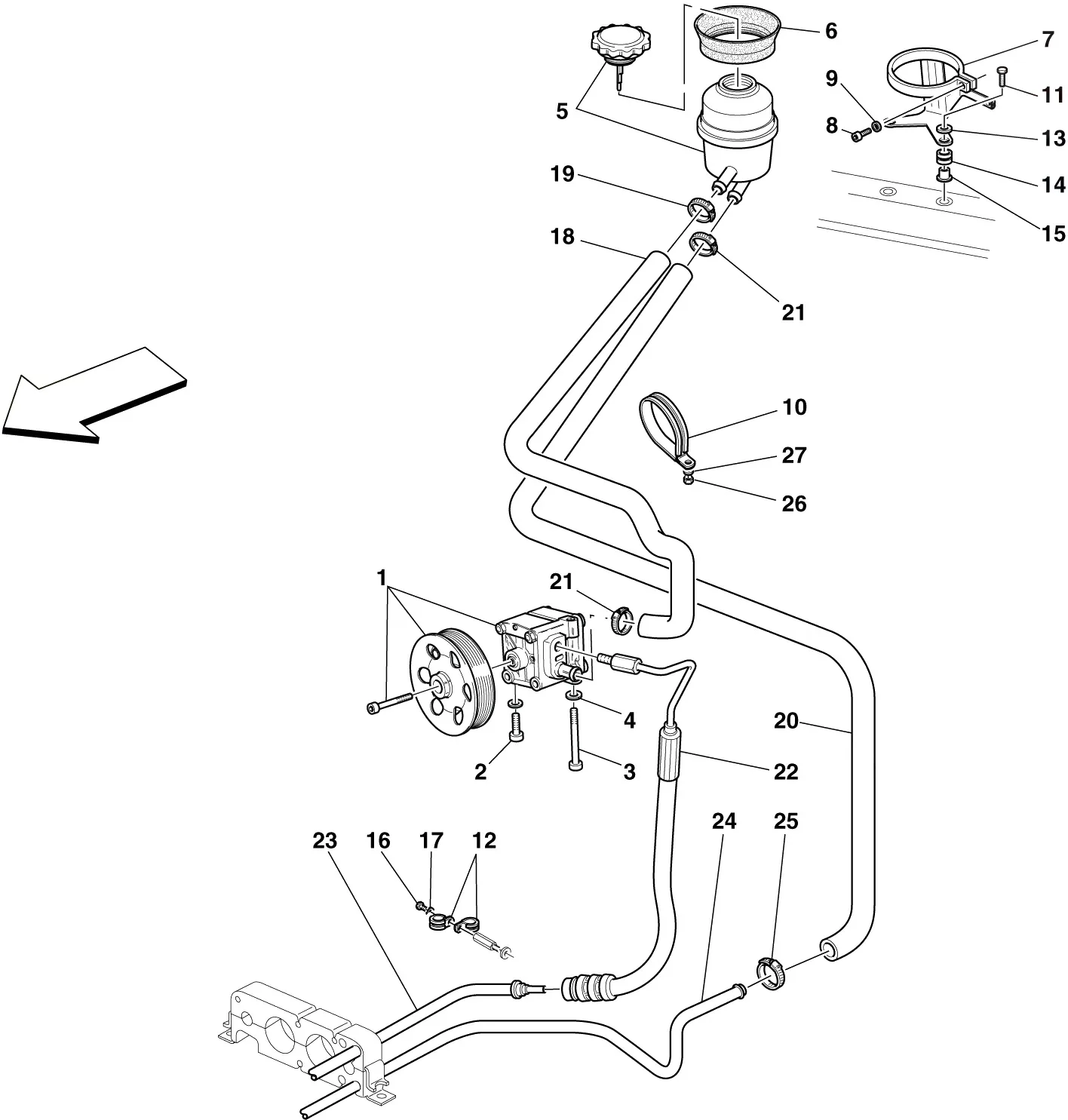 Power Steering Pump And Reservoir