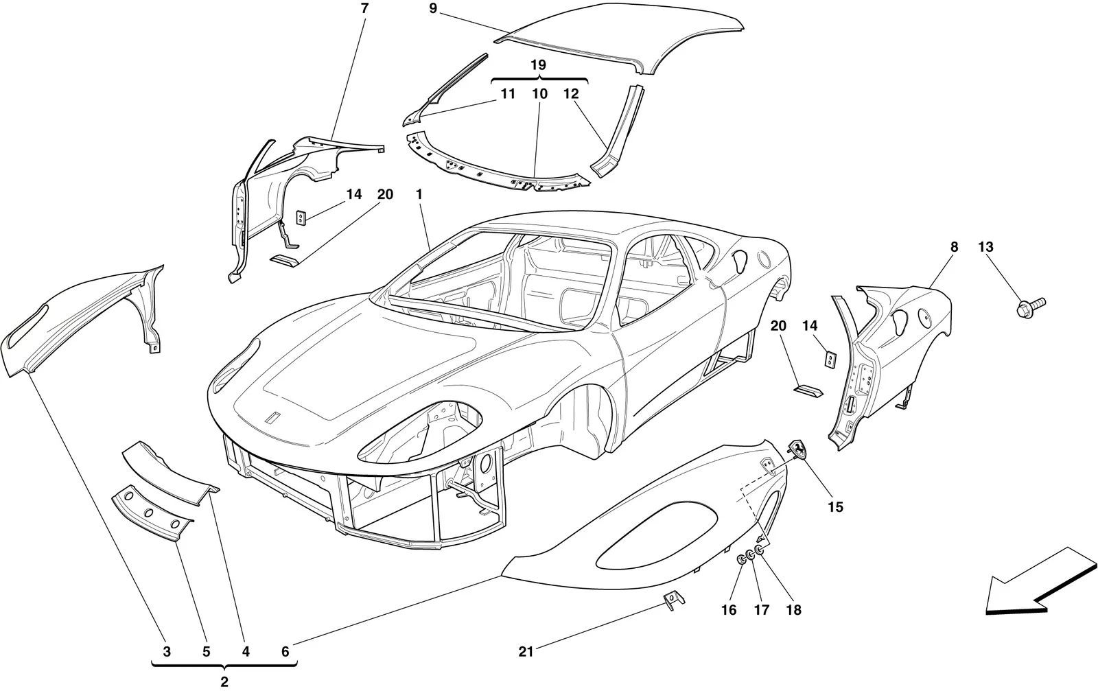 Bodyshell - Exterior Trim -Not For Spider 16M-