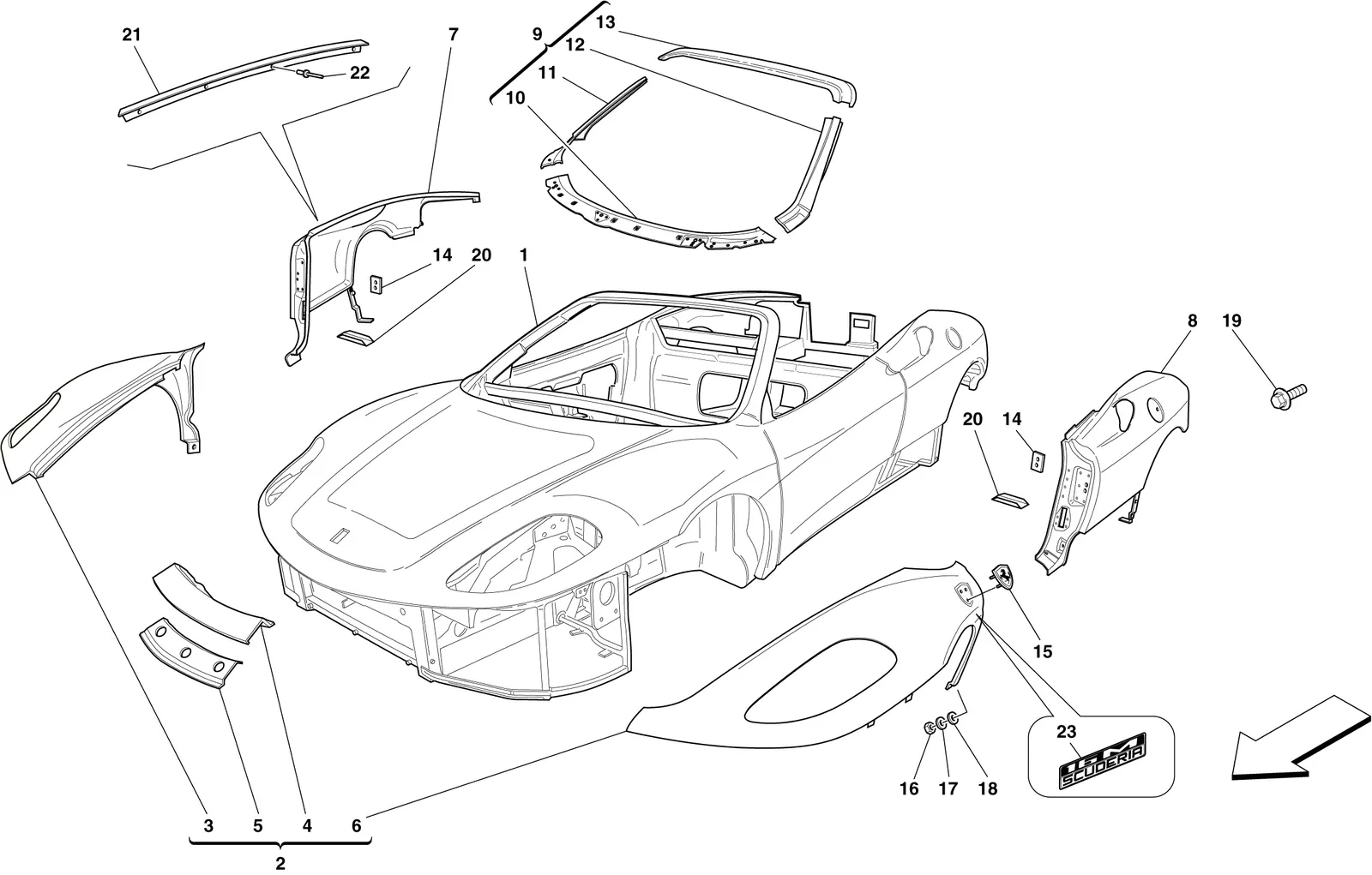 Bodyshell - Exterior Trim -Applicable For Spider 16M-