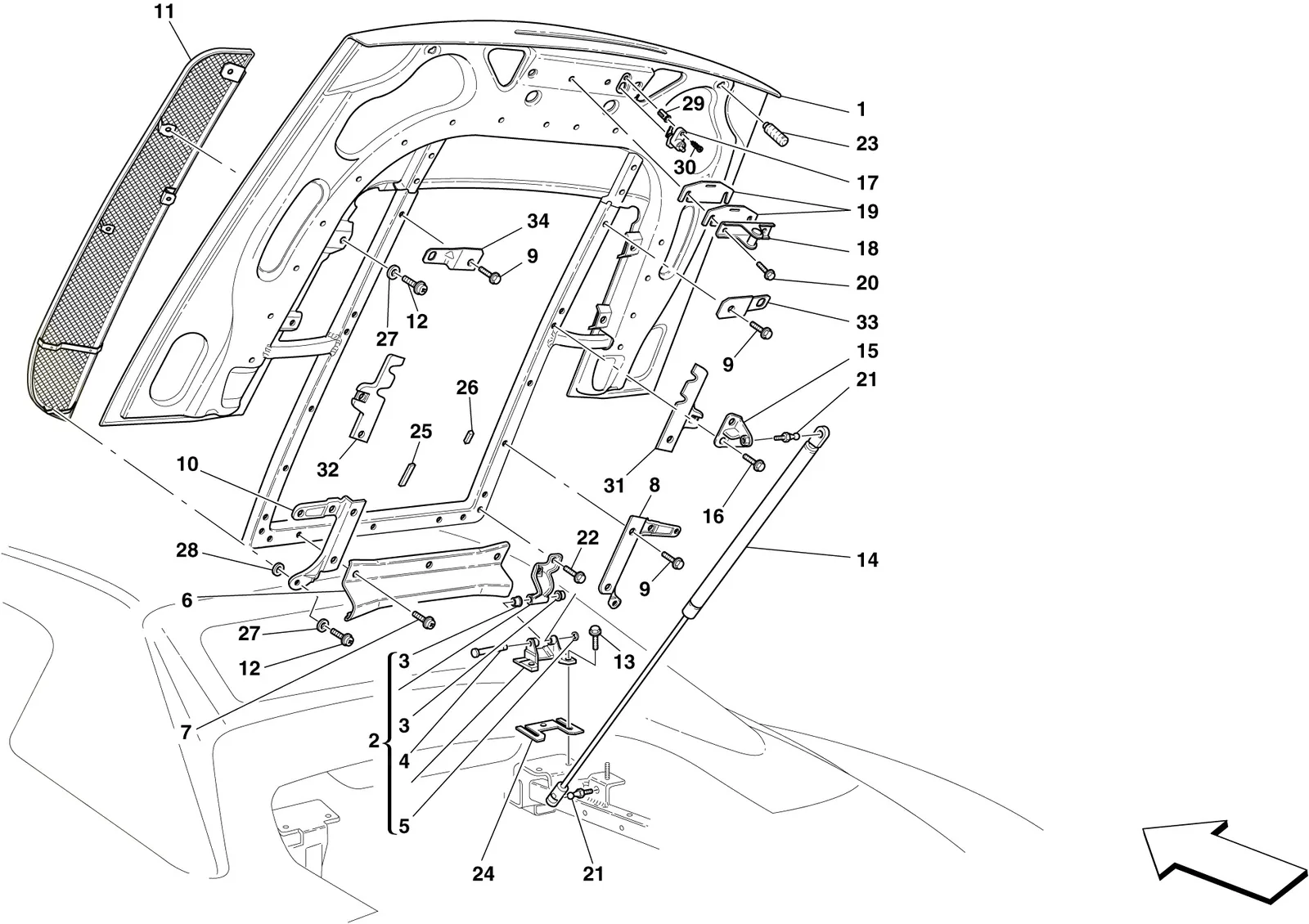 Engine Compartment Lid -Applicable For Spider 16M-
