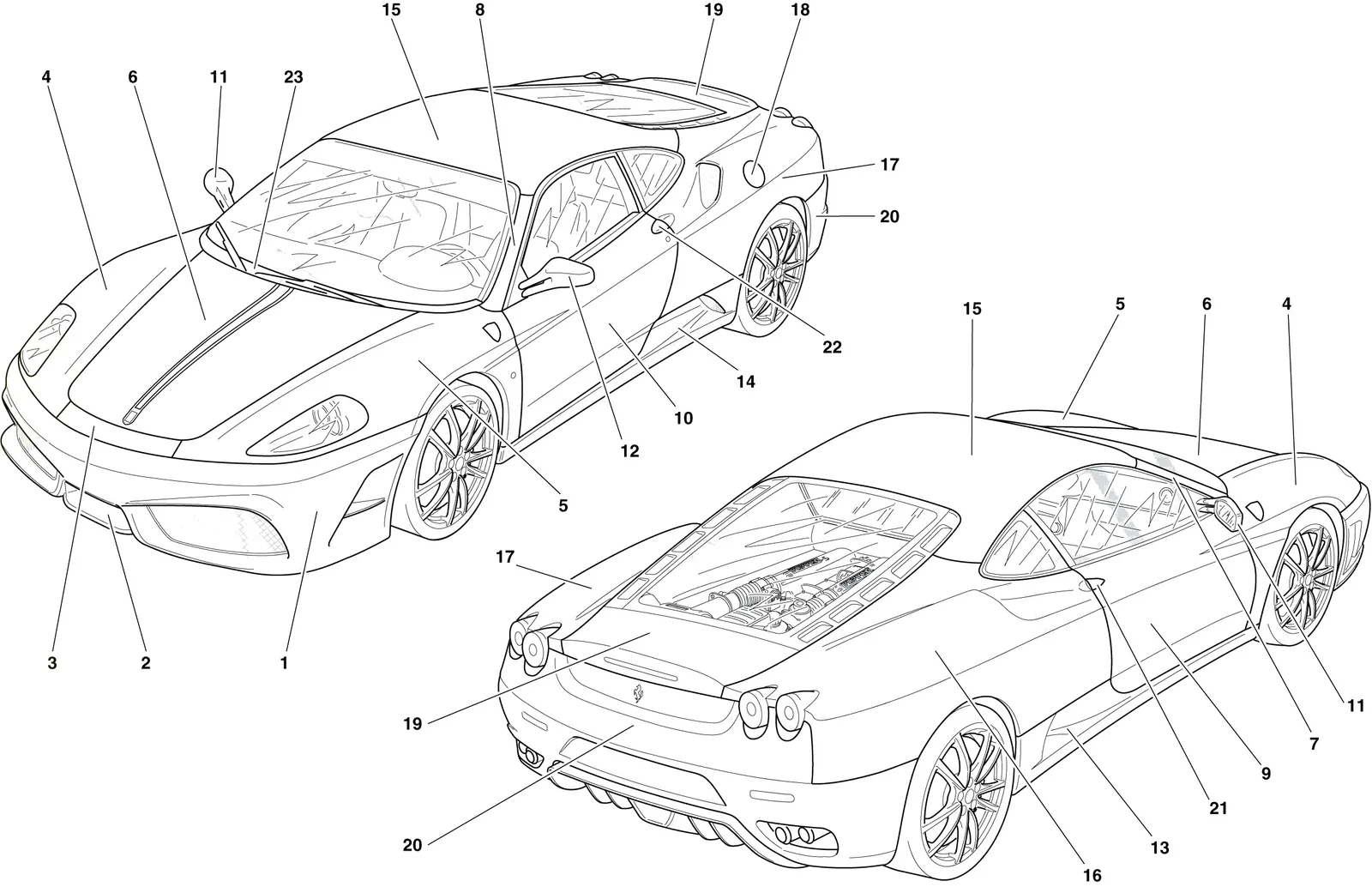 Ferrari 430 Scuderia Spider 16M Painting -Not For Spider 16M- - Applicable For S.T. Schedule Only- exploded diagram