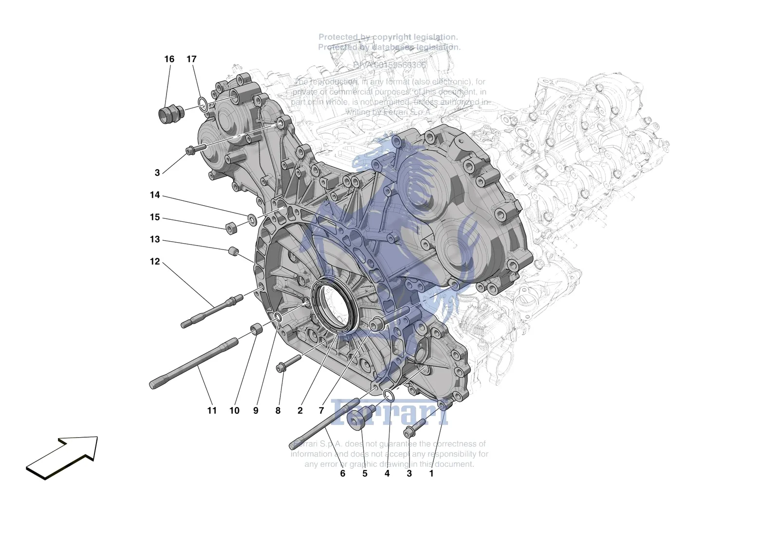 Ferrari SF90 Spider [ENGINE] - B.03 - ENGINE COVERS exploded diagram