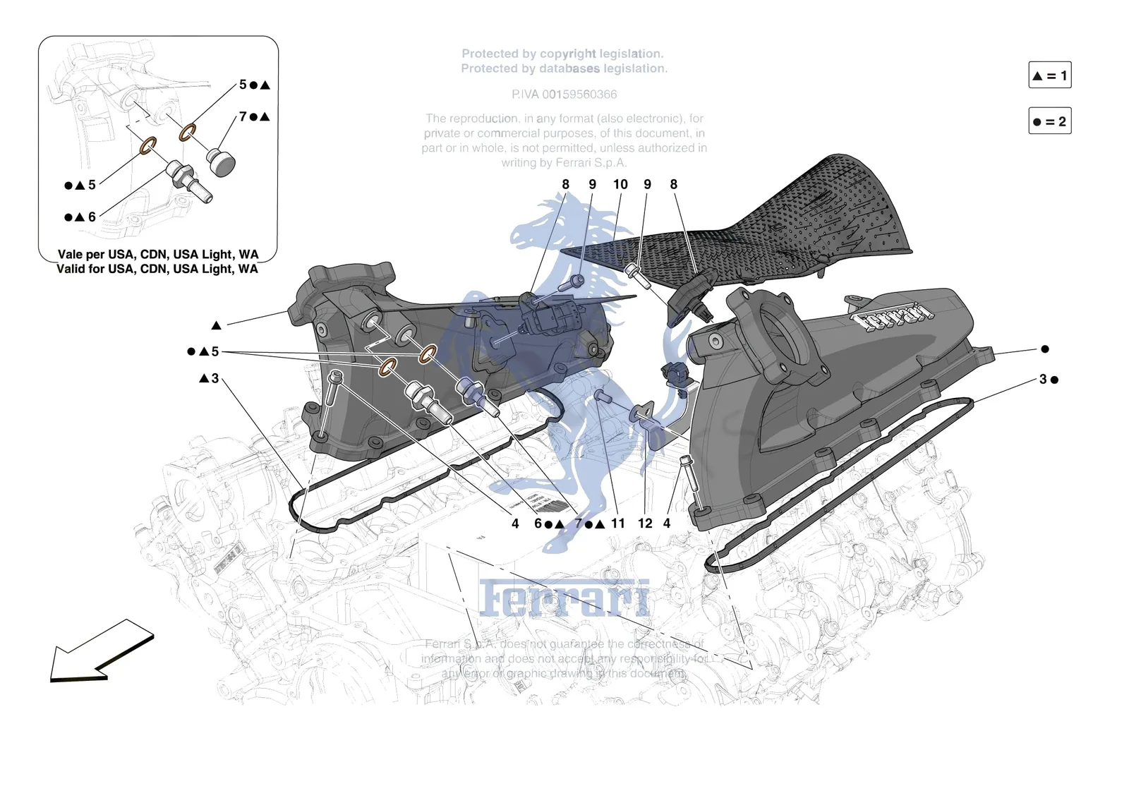 Ferrari SF90 Spider [ENGINE] - B.14 - ENGINE INTAKE DUCT exploded diagram