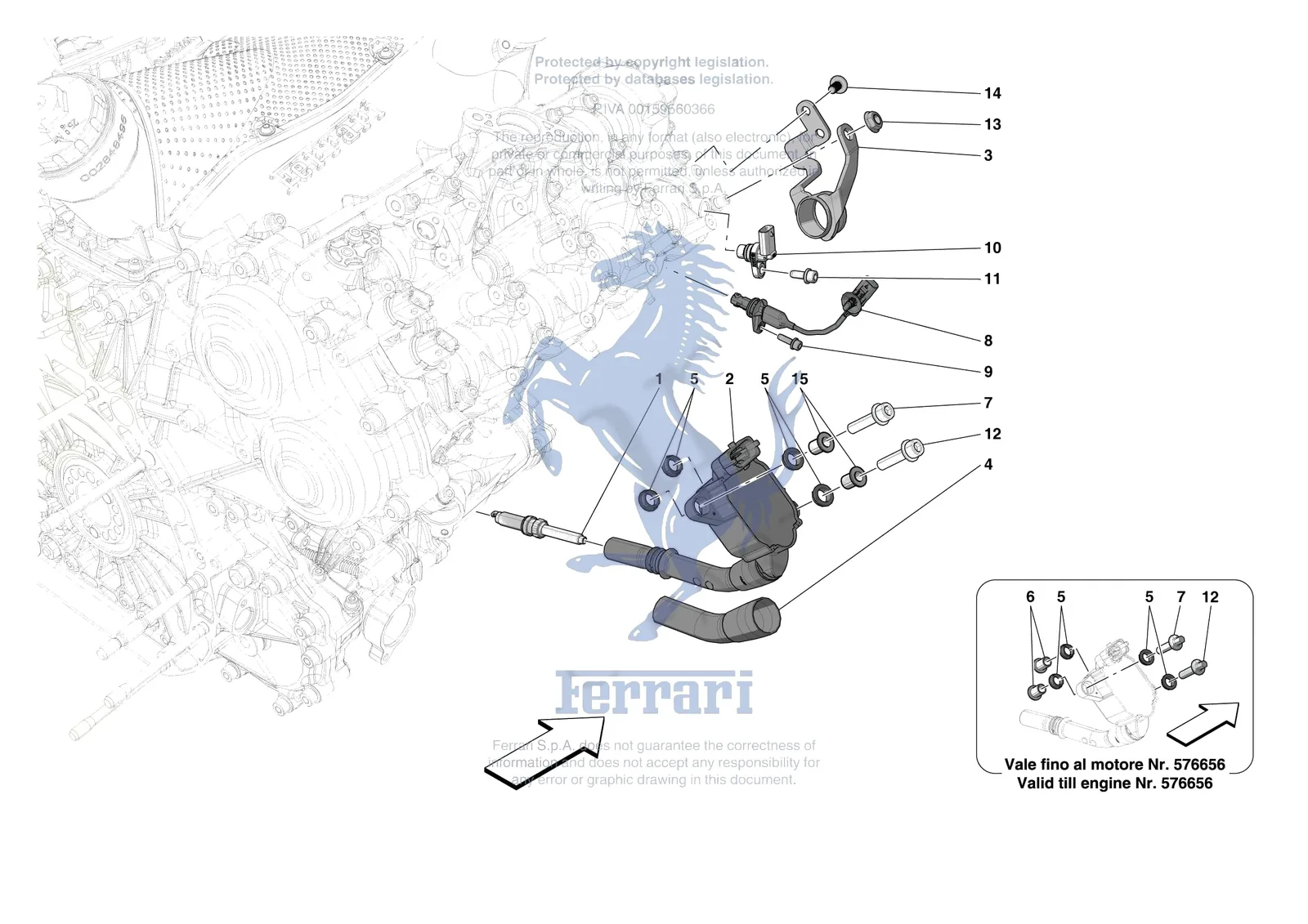 Ferrari SF90 Spider [ENGINE] - B.16 - IGNITION COIL SPARK PLUGS AND SENSORS exploded diagram