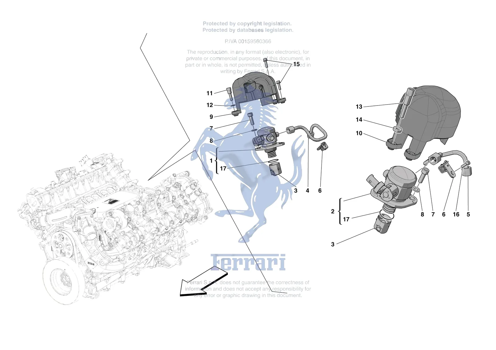 Ferrari SF90 Spider [ENGINE] - B.18 - FUEL PUMPS — Parts Diagram 0023 ...