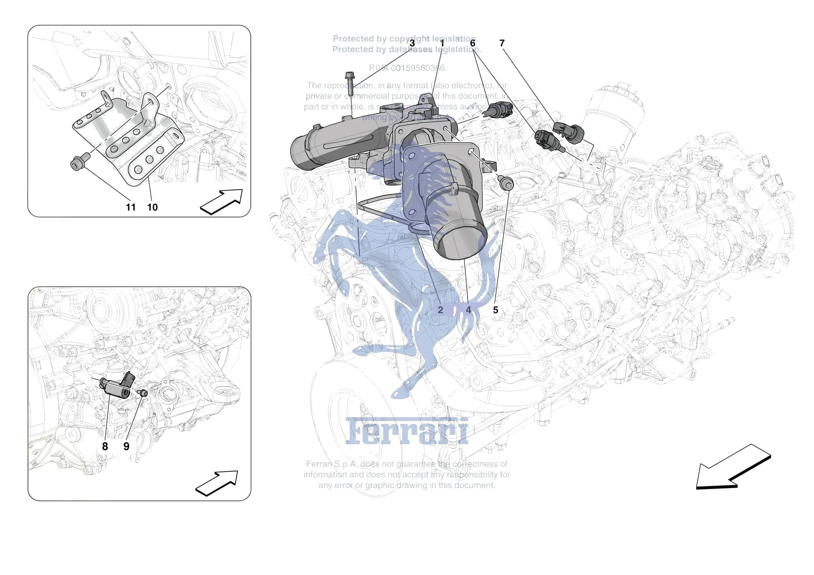 Ferrari SF90 Spider [ENGINE] - B.27 - ENGINE TEMPERATURE AND PRESSURE REGULATORS exploded diagram