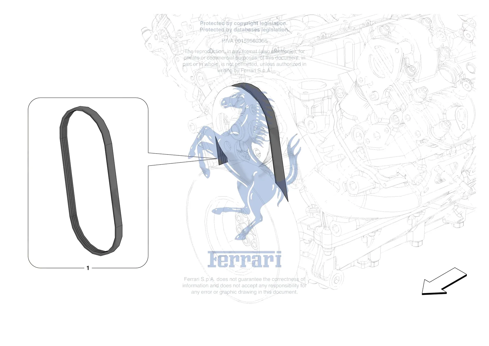 Ferrari SF90 Spider [ENGINE] - B.33 - ALTERNATOR DRIVE exploded diagram