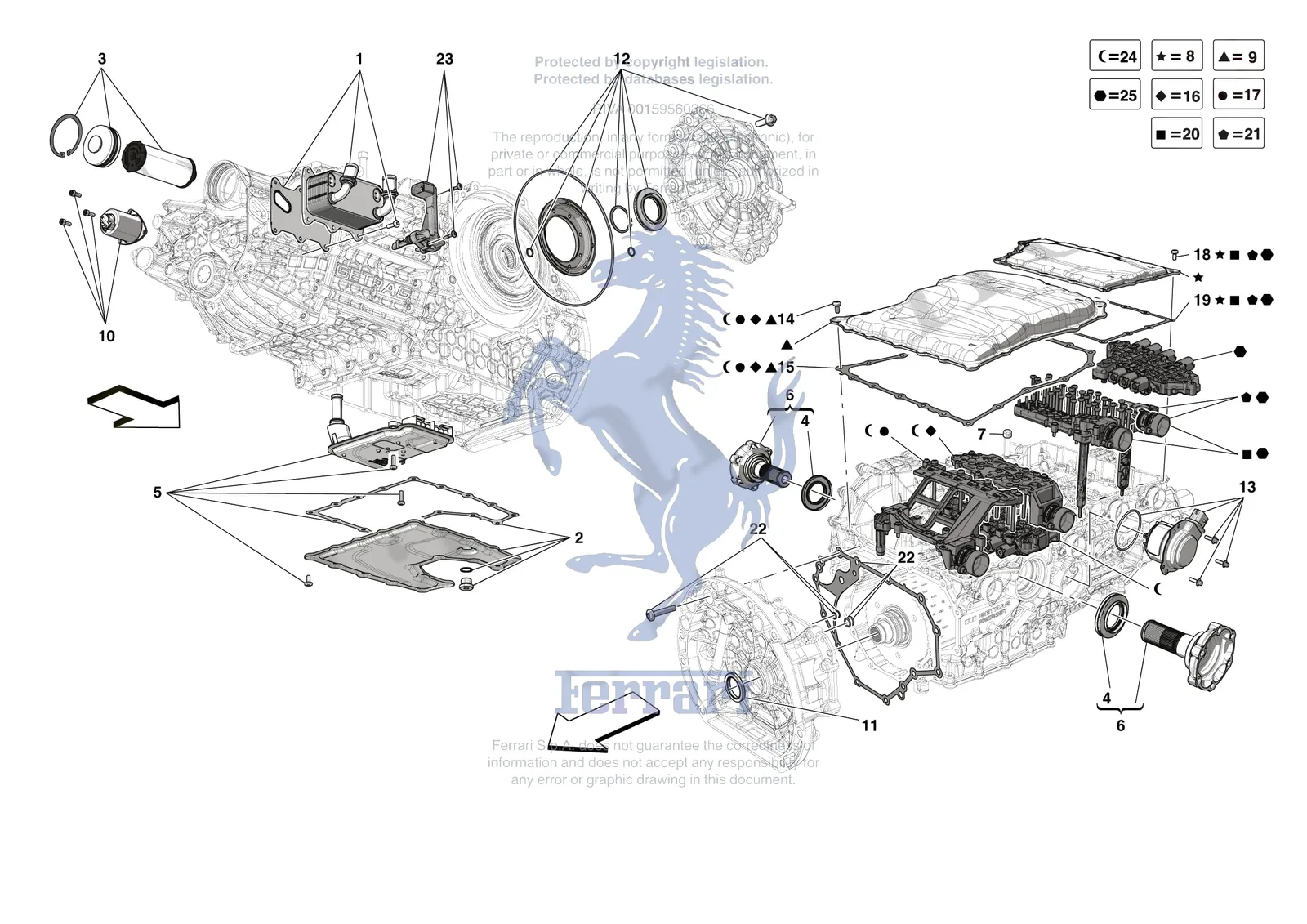 Ferrari SF90 Spider [GEARBOX] - C.01.02 - GEARBOX REPAIR KIT exploded diagram