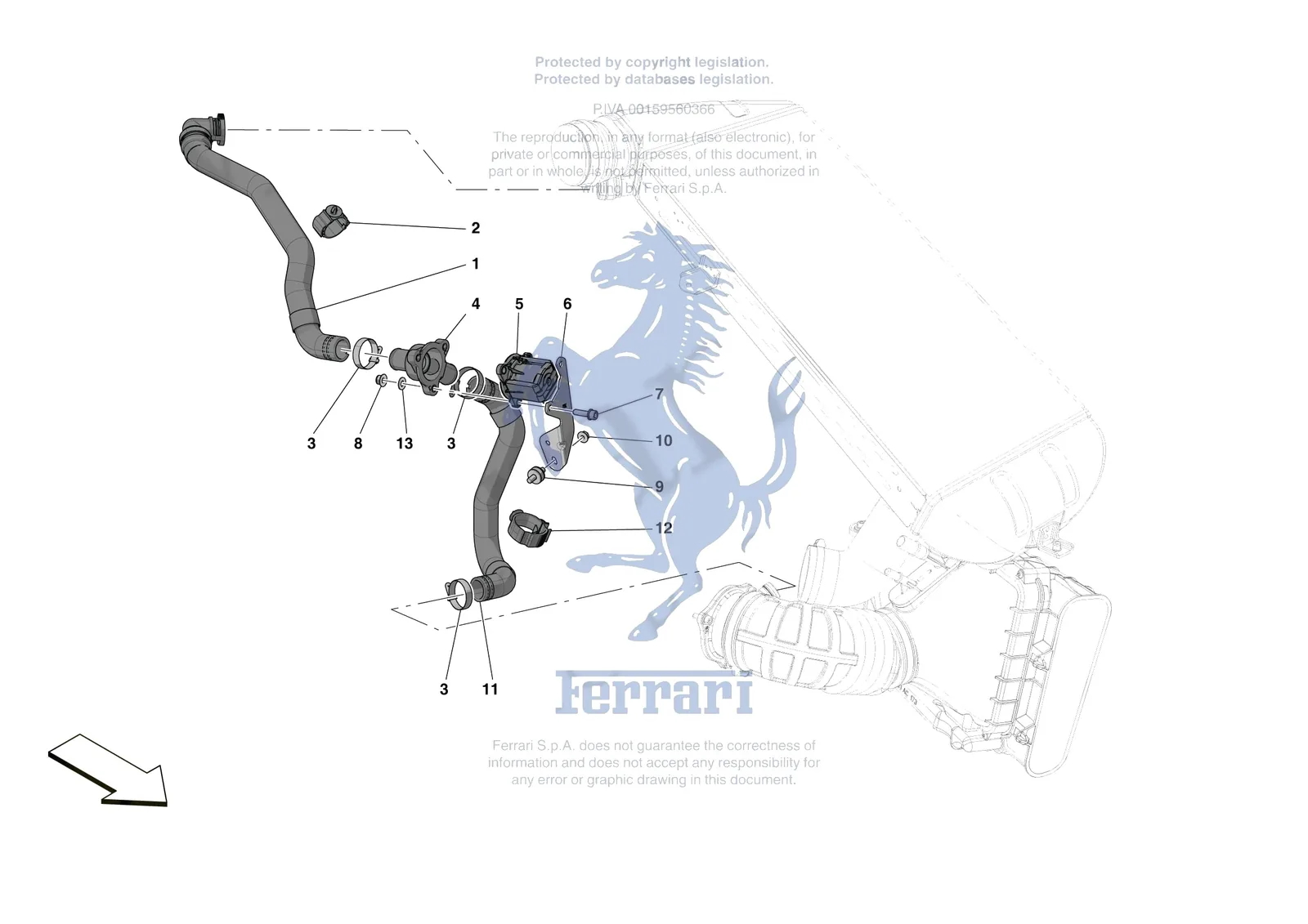Ferrari SF90 Spider [MECHANICAL SYSTEM] - D.05 - TURBOCHARGING SYSTEM ADJUSTMENTS exploded diagram
