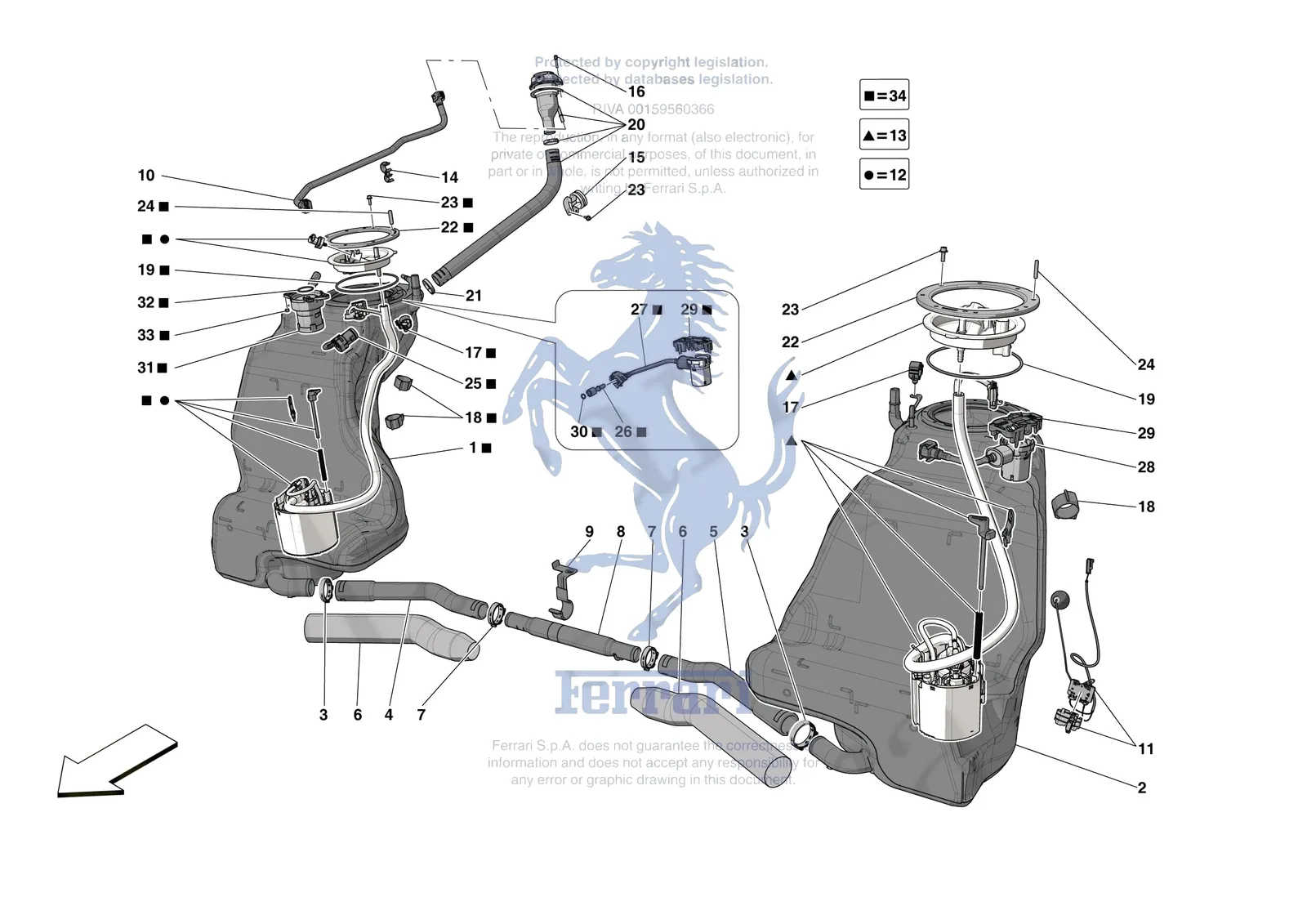 Ferrari SF90 Spider [MECHANICAL SYSTEM] - D.11 - FUEL TANK — Parts ...