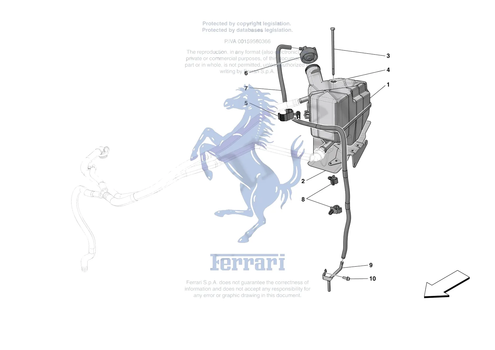 Ferrari SF90 Spider [MECHANICAL SYSTEM] - D.15 - EXPANSION TANK exploded diagram