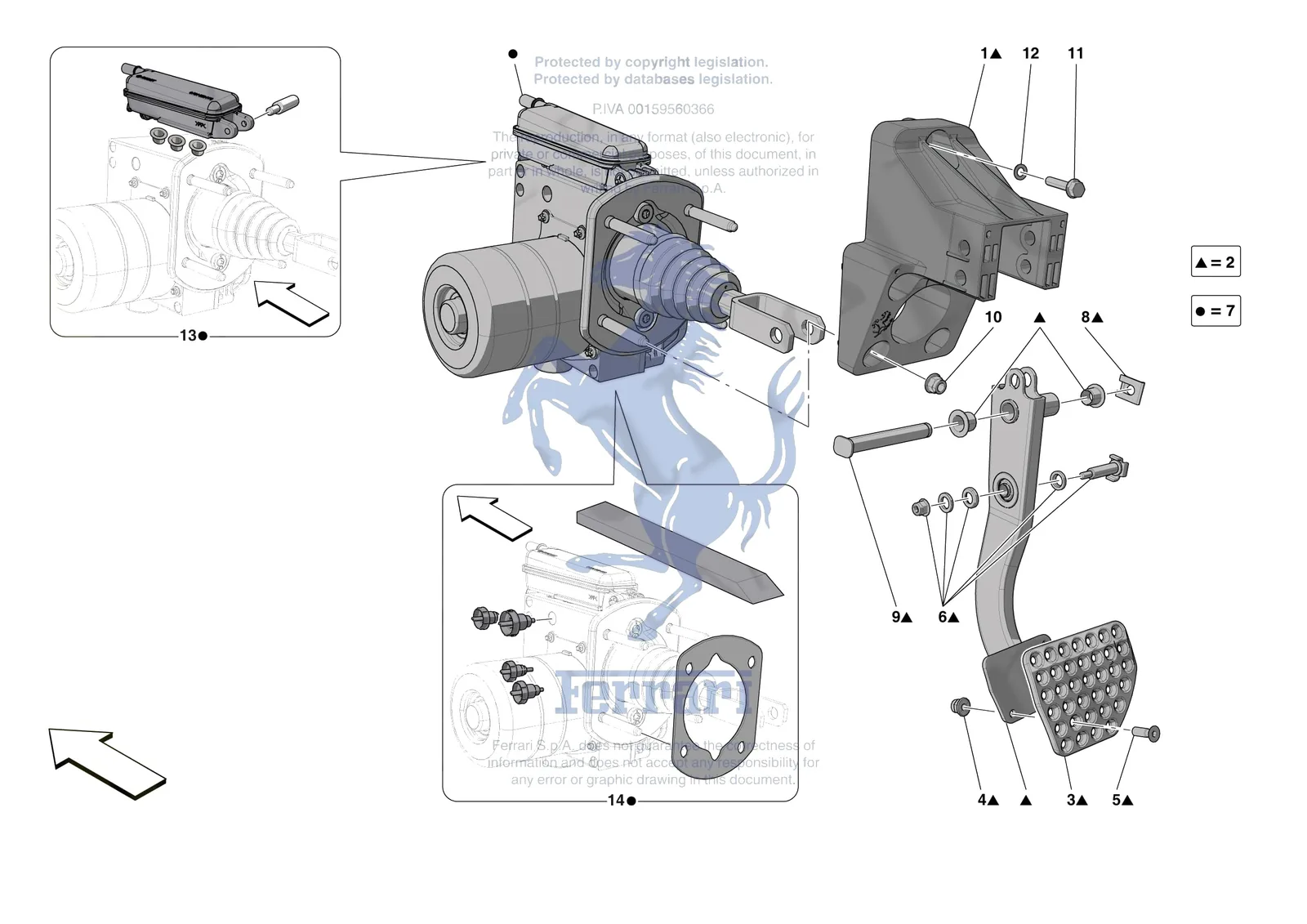 Ferrari SF90 Spider [MECHANICAL SYSTEM] - D.20 - PEDAL BOARD exploded diagram