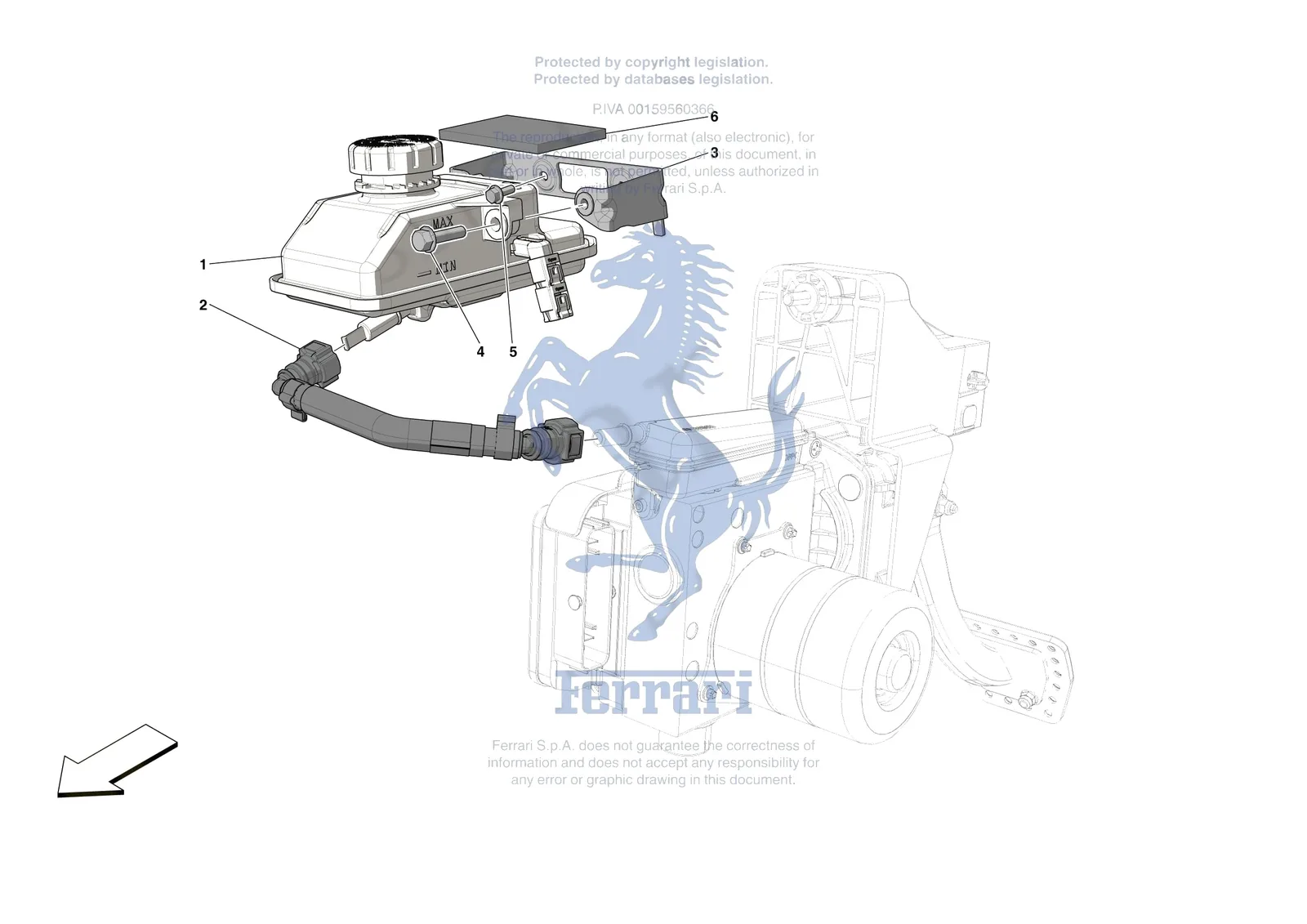 Ferrari SF90 Spider [MECHANICAL SYSTEM] - D.22 - BRAKE MASTER CYLINDER RESERVOIR exploded diagram