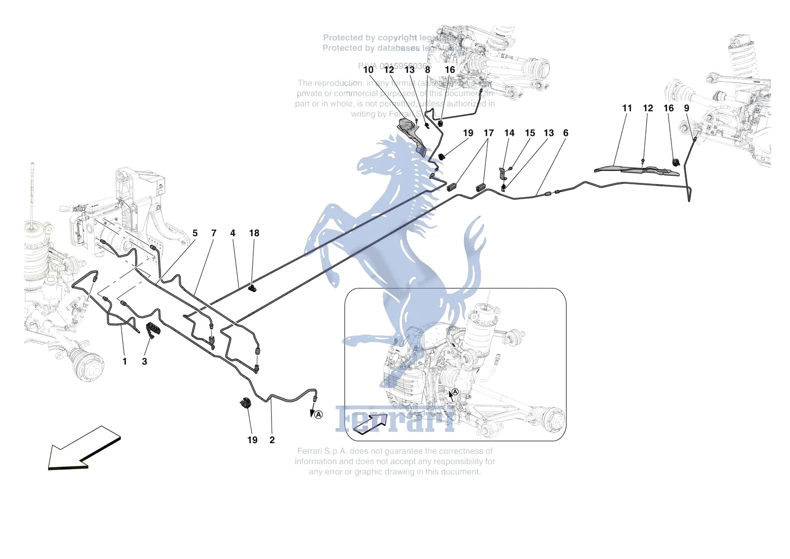 Ferrari SF90 Spider [MECHANICAL SYSTEM] - D.23.02 - HYDRAULIC BRAKE CONTROL PIPES -Applicable for RHD- exploded diagram