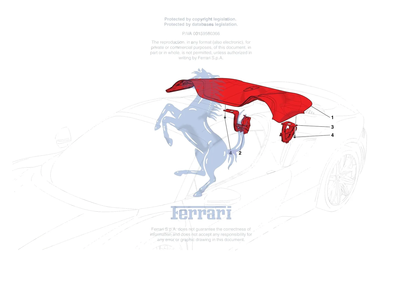 Ferrari SF90 Spider [VEHICLE TRIM] - E.04 - TONNEAU COVER exploded diagram