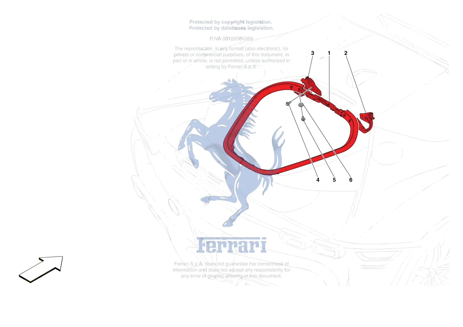 Ferrari SF90 Spider [VEHICLE TRIM] - E.10 - REAR LID SUBSTRUCTURE exploded diagram