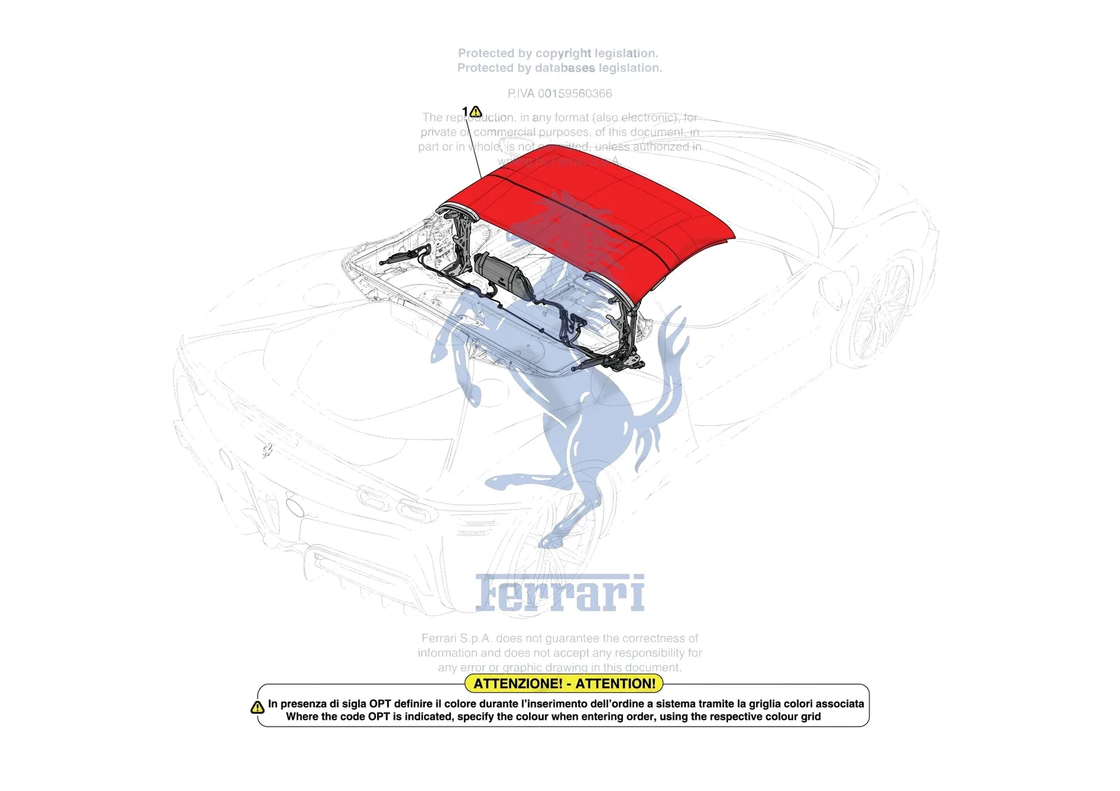 Ferrari SF90 Spider [VEHICLE TRIM] - E.13.03 - ROOF - STRUCTURE exploded diagram