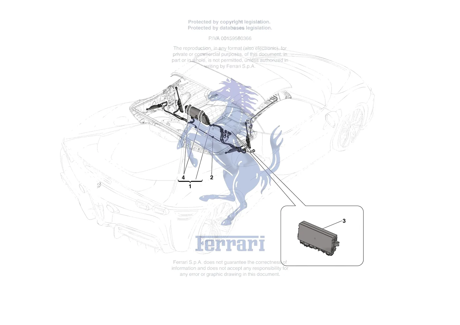 Ferrari SF90 Spider [VEHICLE TRIM] - E.13.04 - ROOF - HYDRAULICS exploded diagram