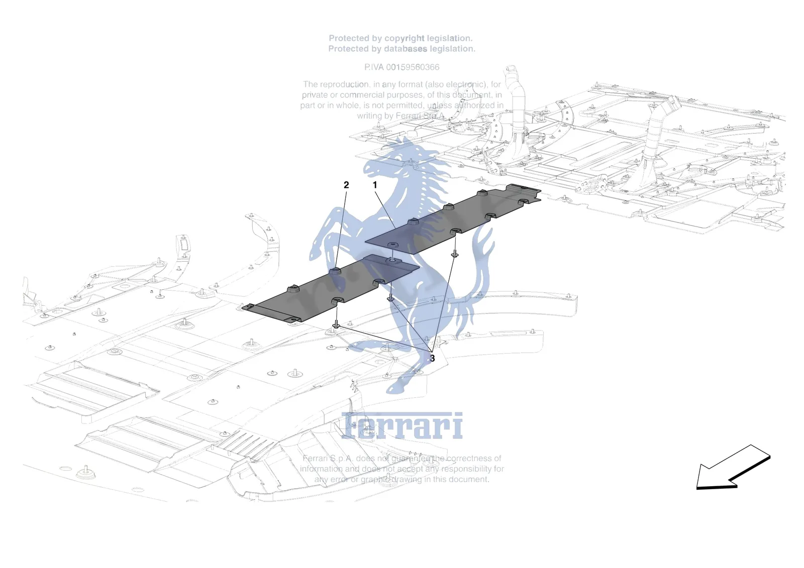 Ferrari SF90 Spider [VEHICLE TRIM] - E.15 - CENTRE SHIELDS exploded diagram