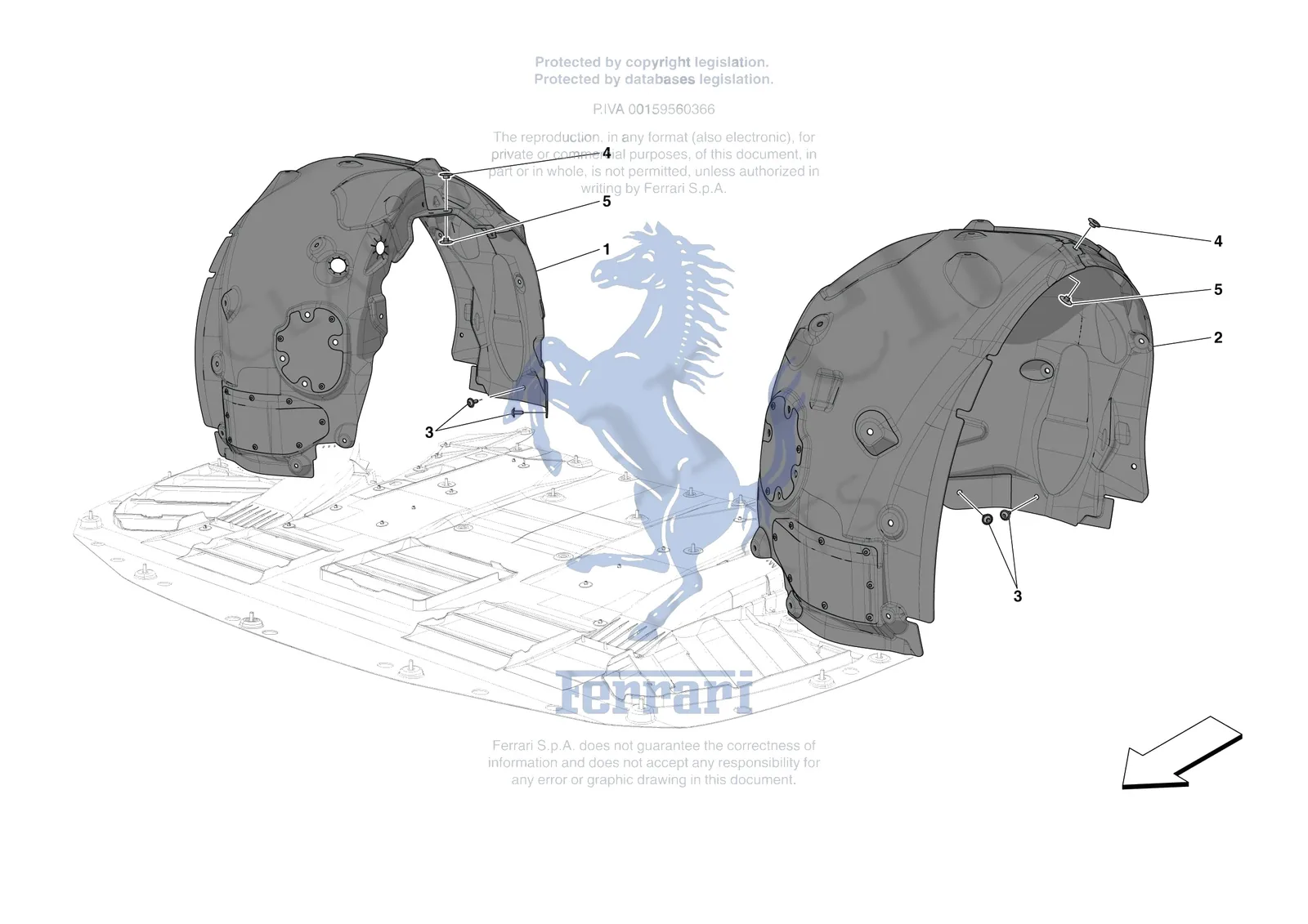Ferrari SF90 Spider [VEHICLE TRIM] - E.17 - FRONT WHEELHOUSE exploded diagram