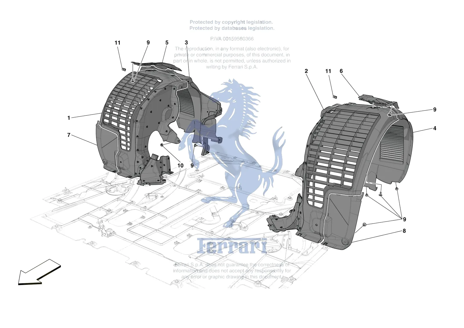 Ferrari SF90 Spider [VEHICLE TRIM] - E.18 - REAR WHEELHOUSE exploded diagram
