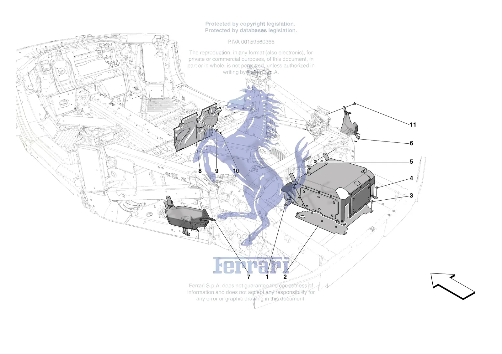 Ferrari SF90 Spider [VEHICLE TRIM] - E.20 - ENGINE COMPARTMENT INSULATION exploded diagram