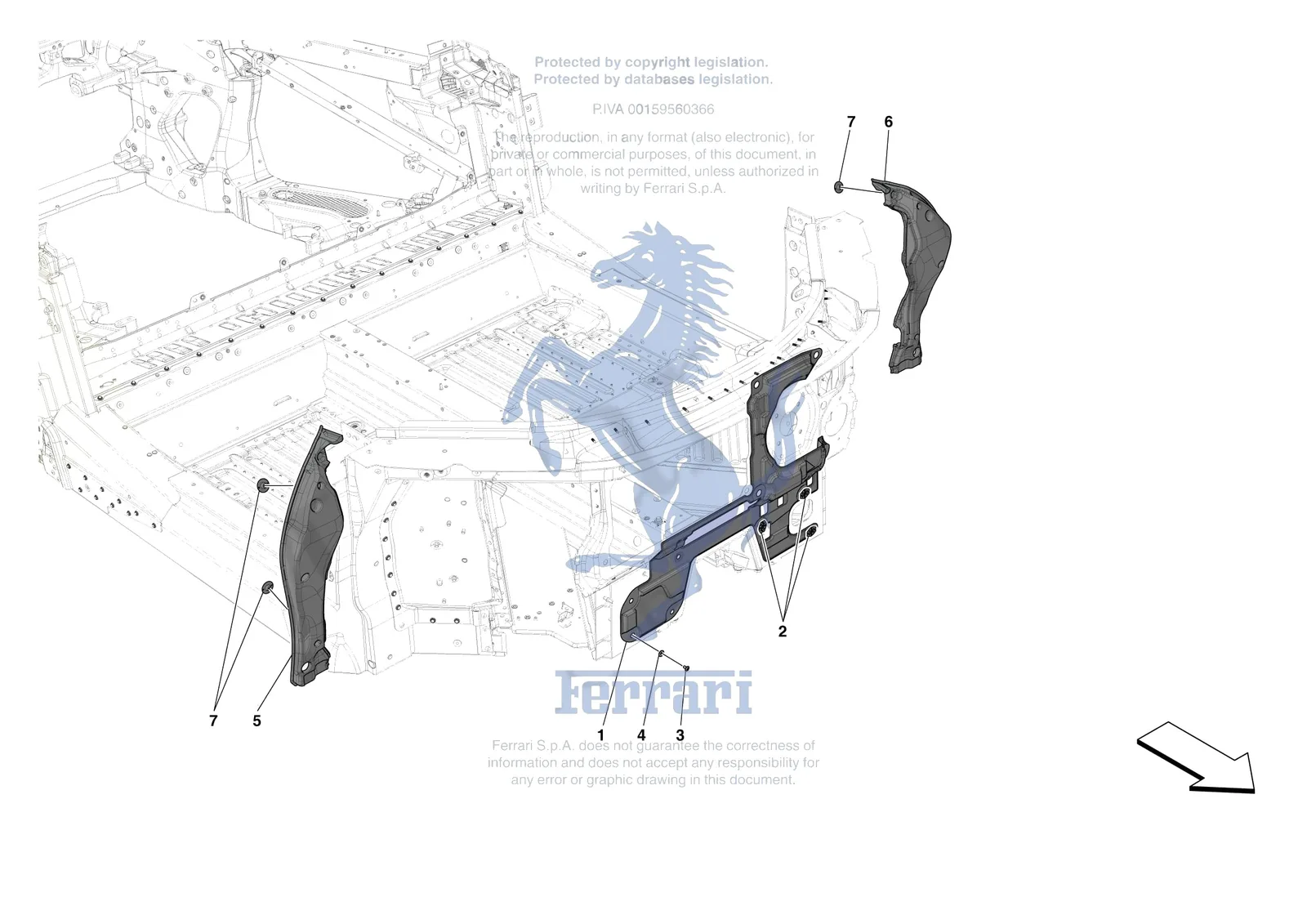 Ferrari SF90 Spider [VEHICLE TRIM] - E.21 - LUGGAGE COMPARTMENT INSULATION exploded diagram