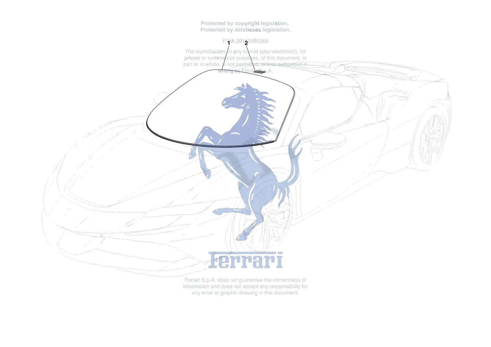 Ferrari SF90 Spider [VEHICLE TRIM] - E.25 - WINDSCREEN exploded diagram