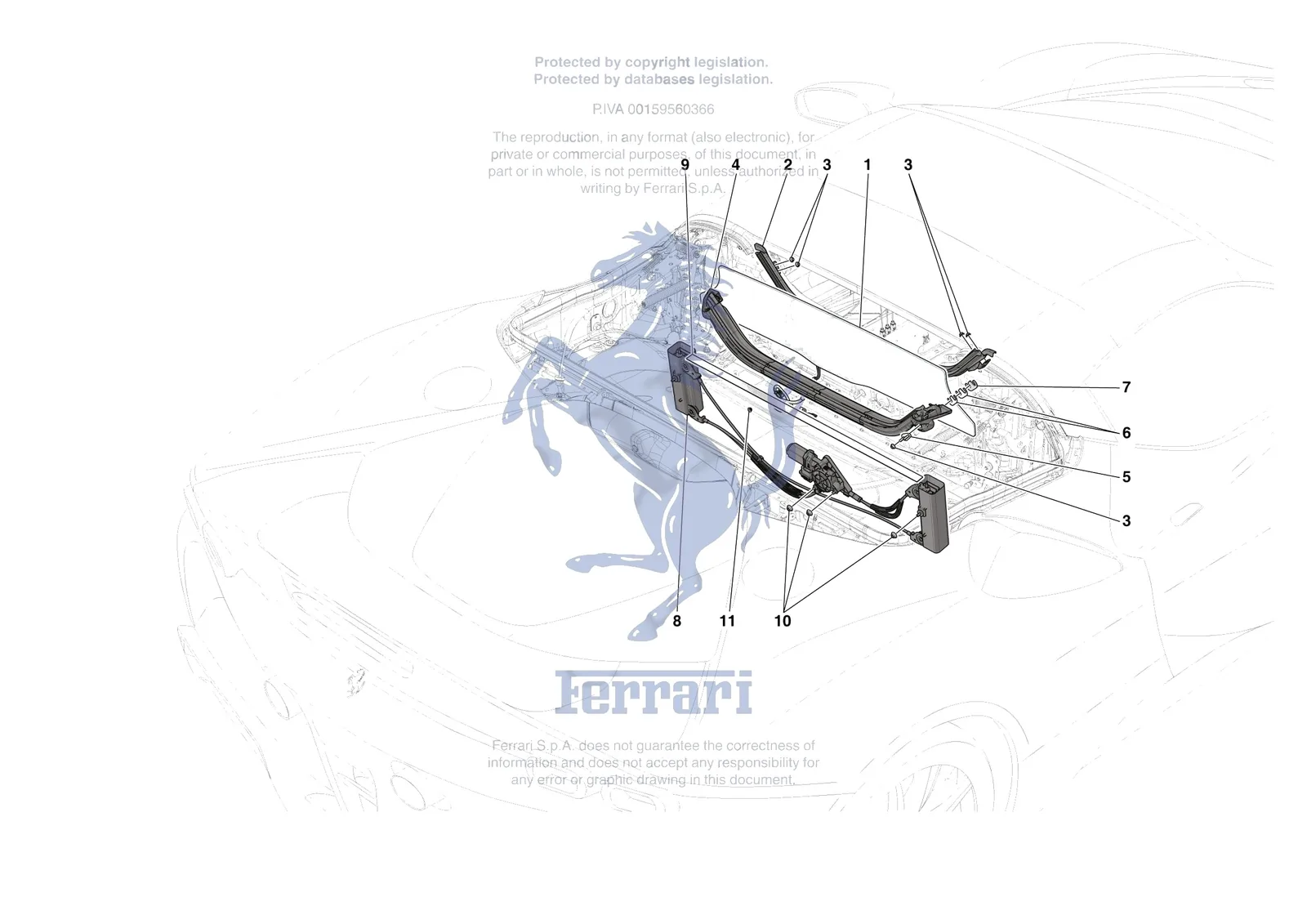 Ferrari SF90 Spider [VEHICLE TRIM] - E.26 - REAR SCREEN exploded diagram