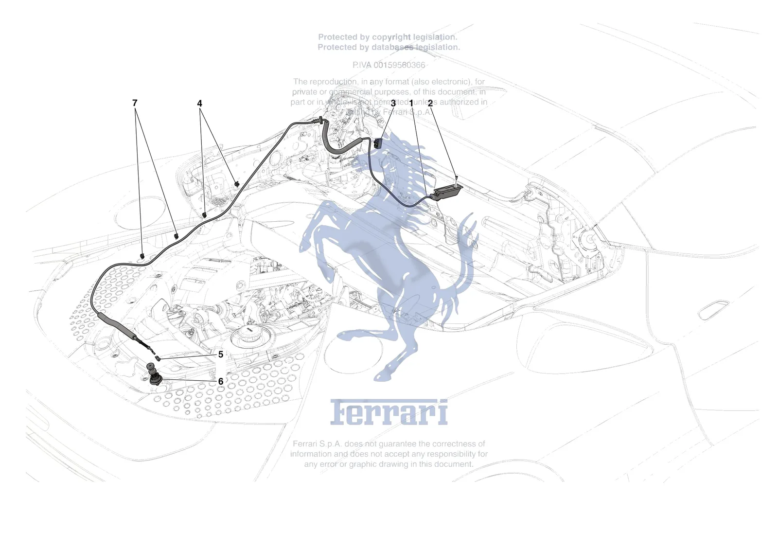 Ferrari SF90 Spider [VEHICLE TRIM] - E.39 - REAR LID OPENING MECHANISM exploded diagram