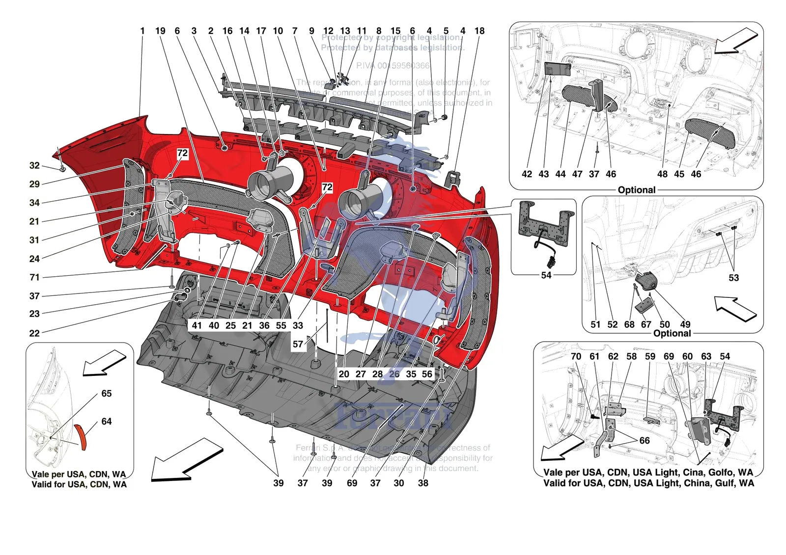 Ferrari SF90 Spider [VEHICLE TRIM] - E.42 - REAR BUMPER exploded diagram