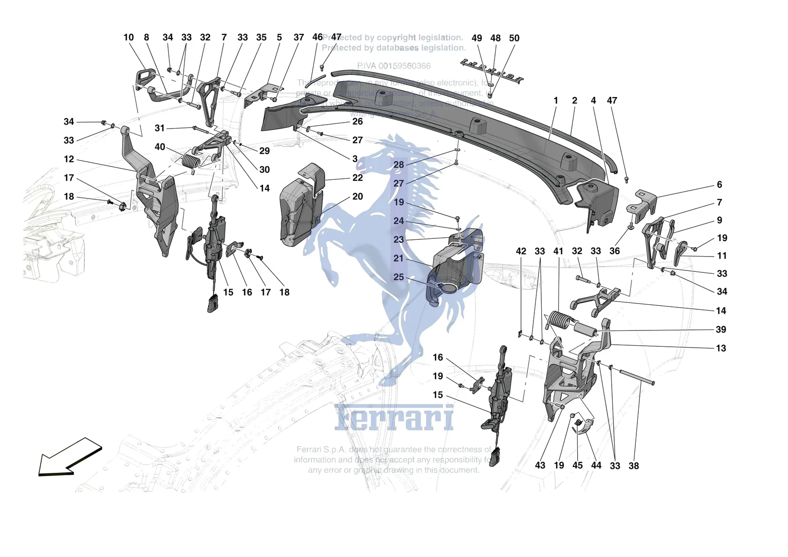 Ferrari SF90 Spider [VEHICLE TRIM] - E.42 - REAR ACTIVE AERO exploded diagram