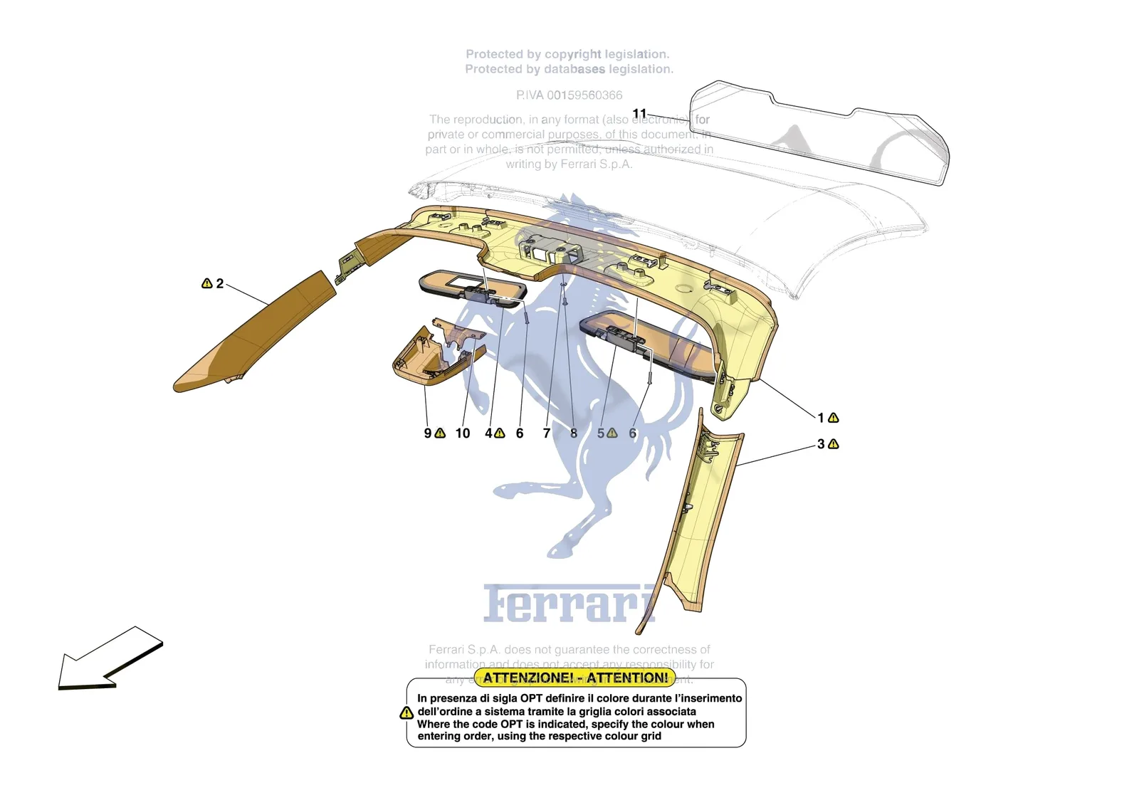 Ferrari SF90 Spider [VEHICLE TRIM] - E.49 - INNER TRIM (ABOVE BELTLINE) exploded diagram