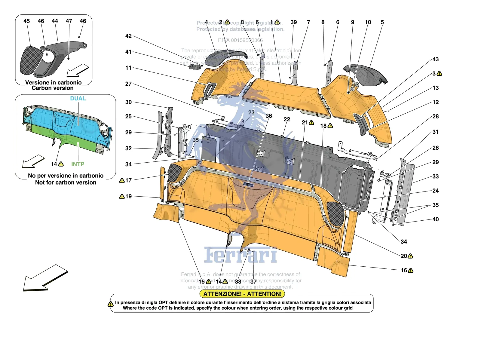 Ferrari SF90 Spider [VEHICLE TRIM] - E.50 - OTHER INTERIOR TRIM ELEMENTS exploded diagram