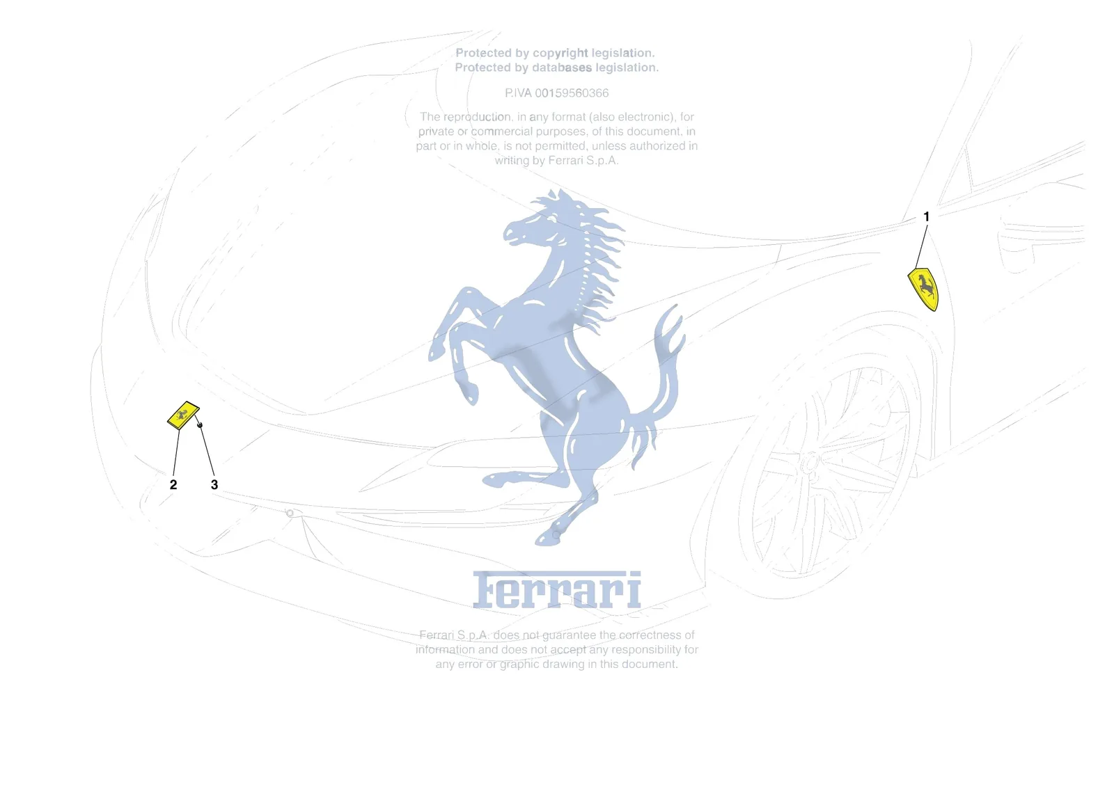 Ferrari SF90 Spider [VEHICLE TRIM] - E.58 - BADGES exploded diagram