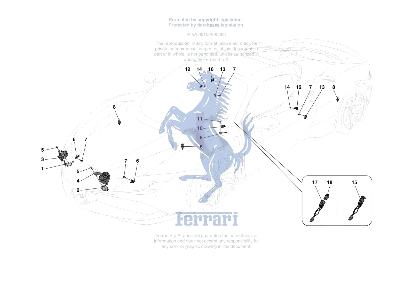 Ferrari SF90 Spider [ELECTRICAL SYSTEM] - F.05 - OTHER ELECTRICAL DEVICES exploded diagram
