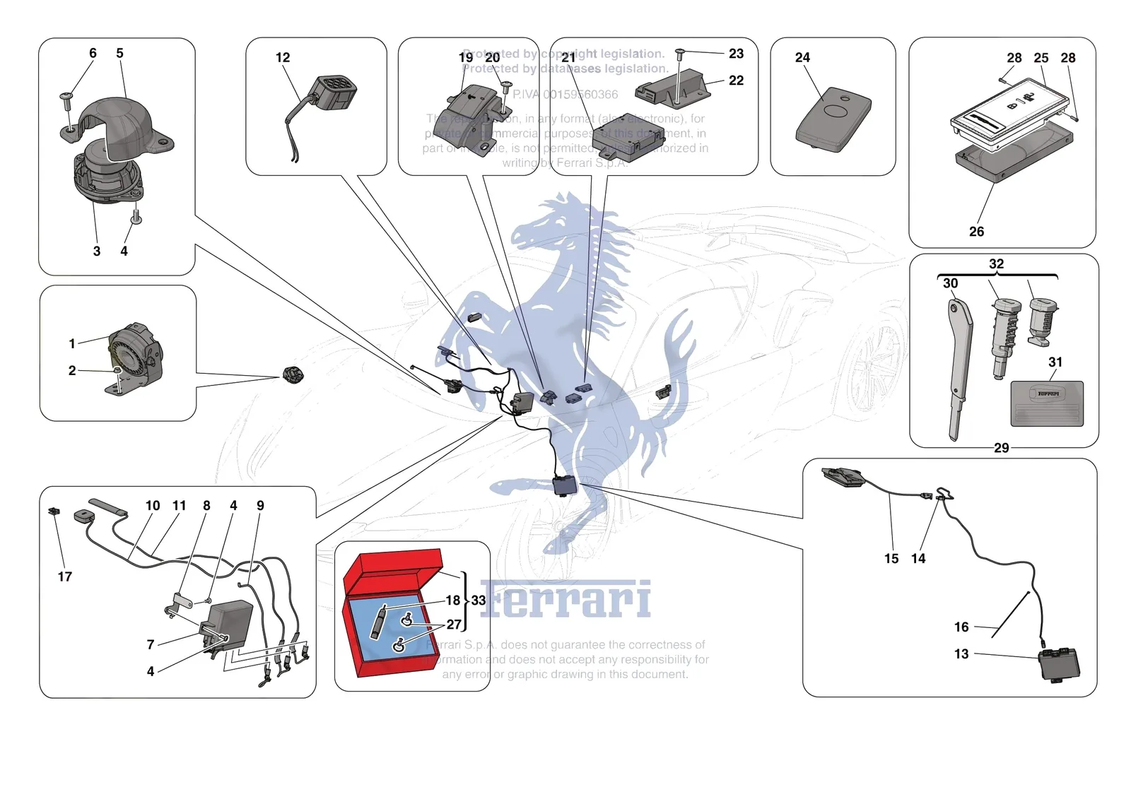 Ferrari SF90 Spider [ELECTRICAL SYSTEM] - F.11 - ANTI-THEFT SYSTEM exploded diagram