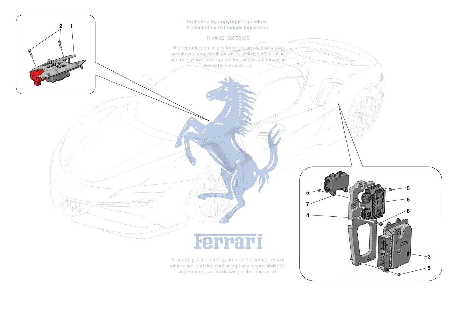Ferrari SF90 Spider [ELECTRICAL SYSTEM] - F.12 - DCT GEARBOX SYSTEM exploded diagram
