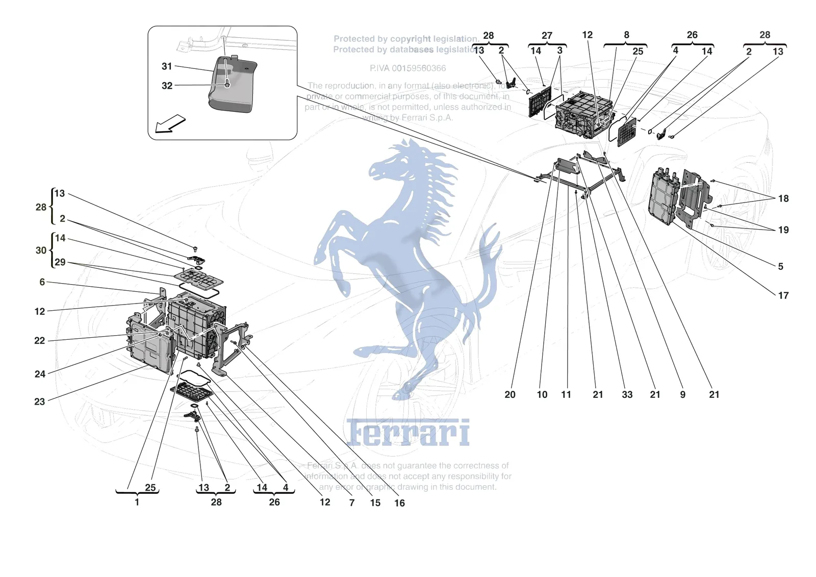 Ferrari SF90 Spider [ELECTRICAL SYSTEM] - F.15 - POWER ELECTRONICS exploded diagram