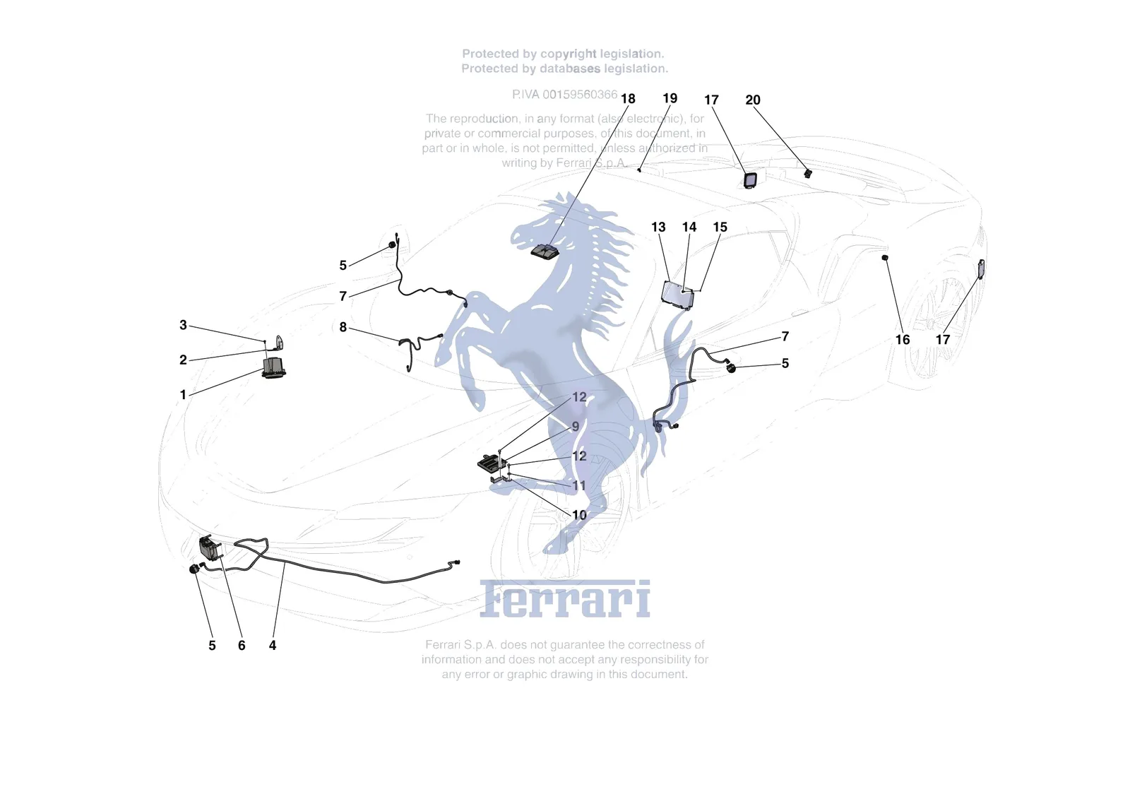 Ferrari SF90 Spider [ELECTRICAL SYSTEM] - F.16 - ADAS AND SENSORS exploded diagram