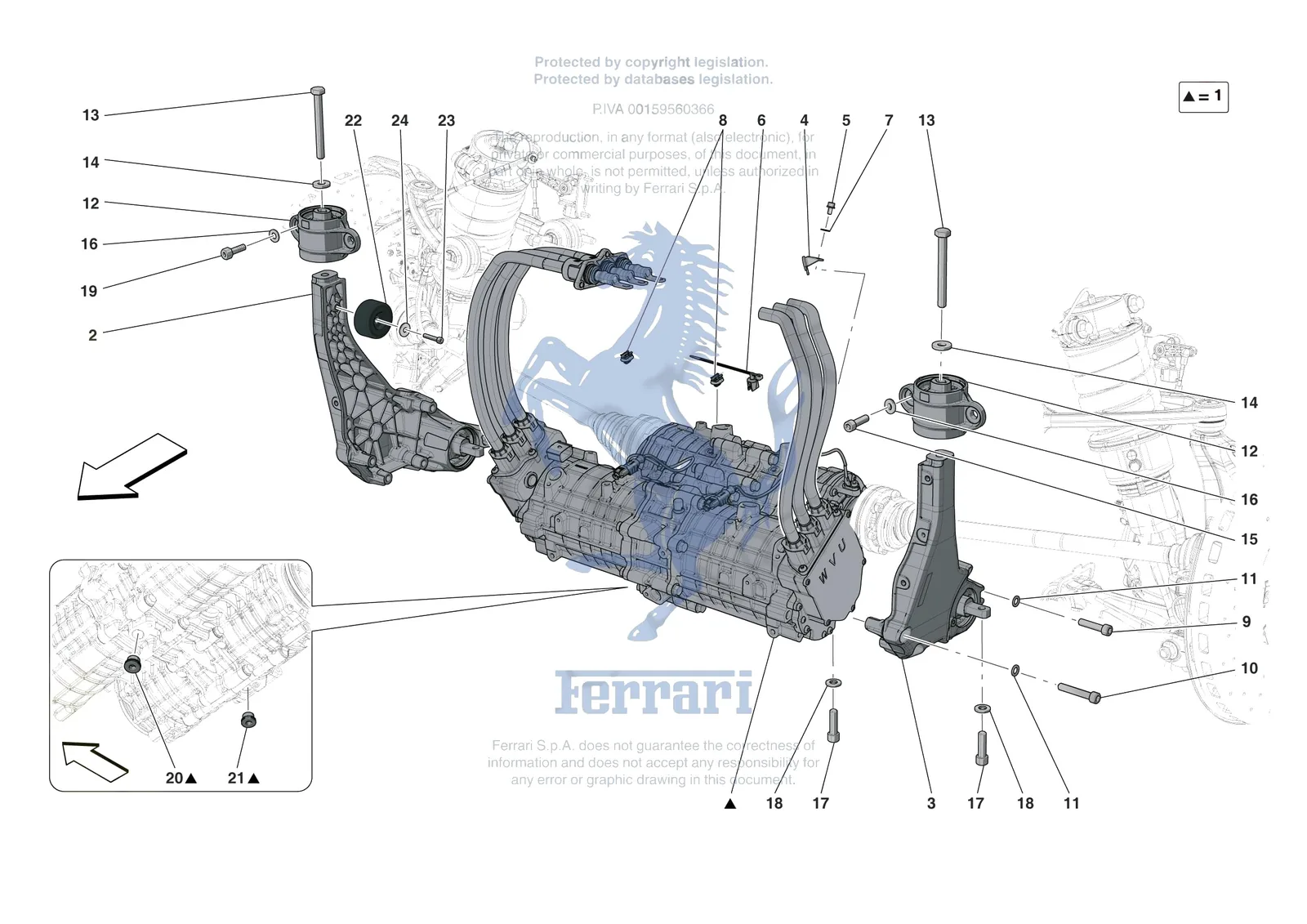 Ferrari SF90 Spider [ELECTRICAL SYSTEM] - F.17 - ELECTRIC AXLE exploded diagram